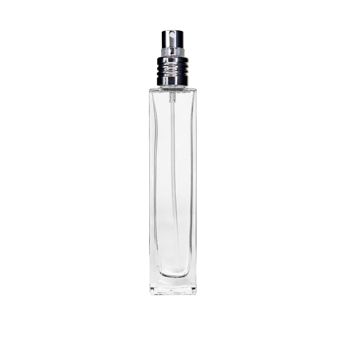 New High Glass Glass Bottle Lassen Spray Pump w Clip (No overcap) / SIlver / Case (160pcs) Zinnia Slim 50 ML 18/415