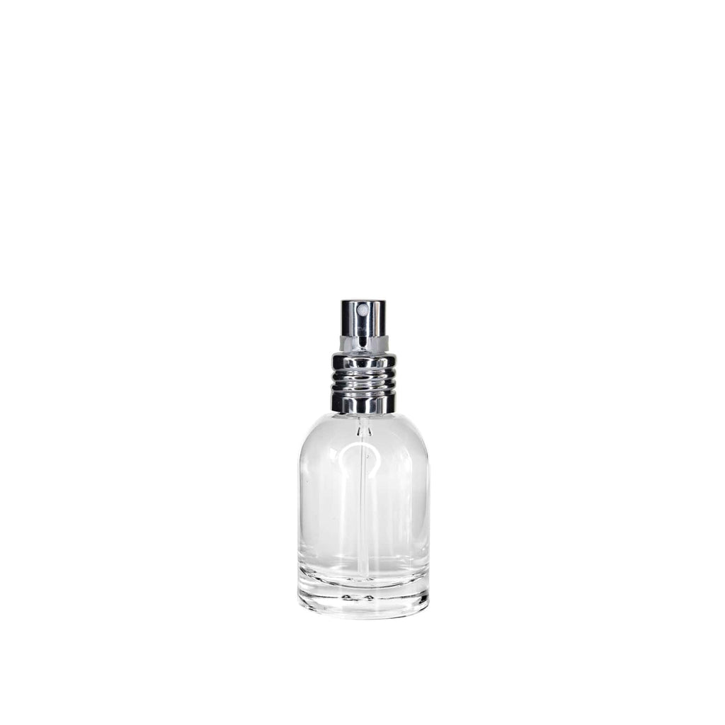 New High Glass Glass Bottle Lassen Spray Pump w Clip (No overcap) / Silver / Case (168pcs) Begonia 30 ML 18/415