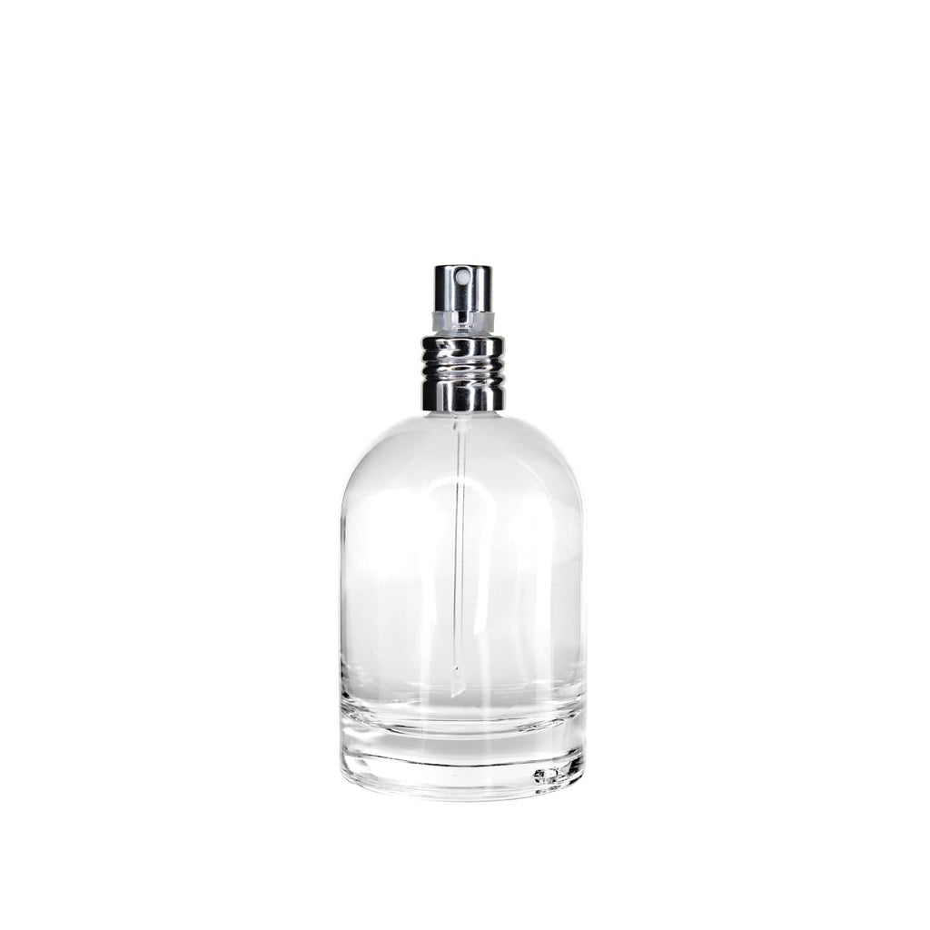 New High Glass Glass Bottle Lassen Spray Pump w Clip (No overcap) / Silver / Case (60pcs) Begonia 100 ML 18/415