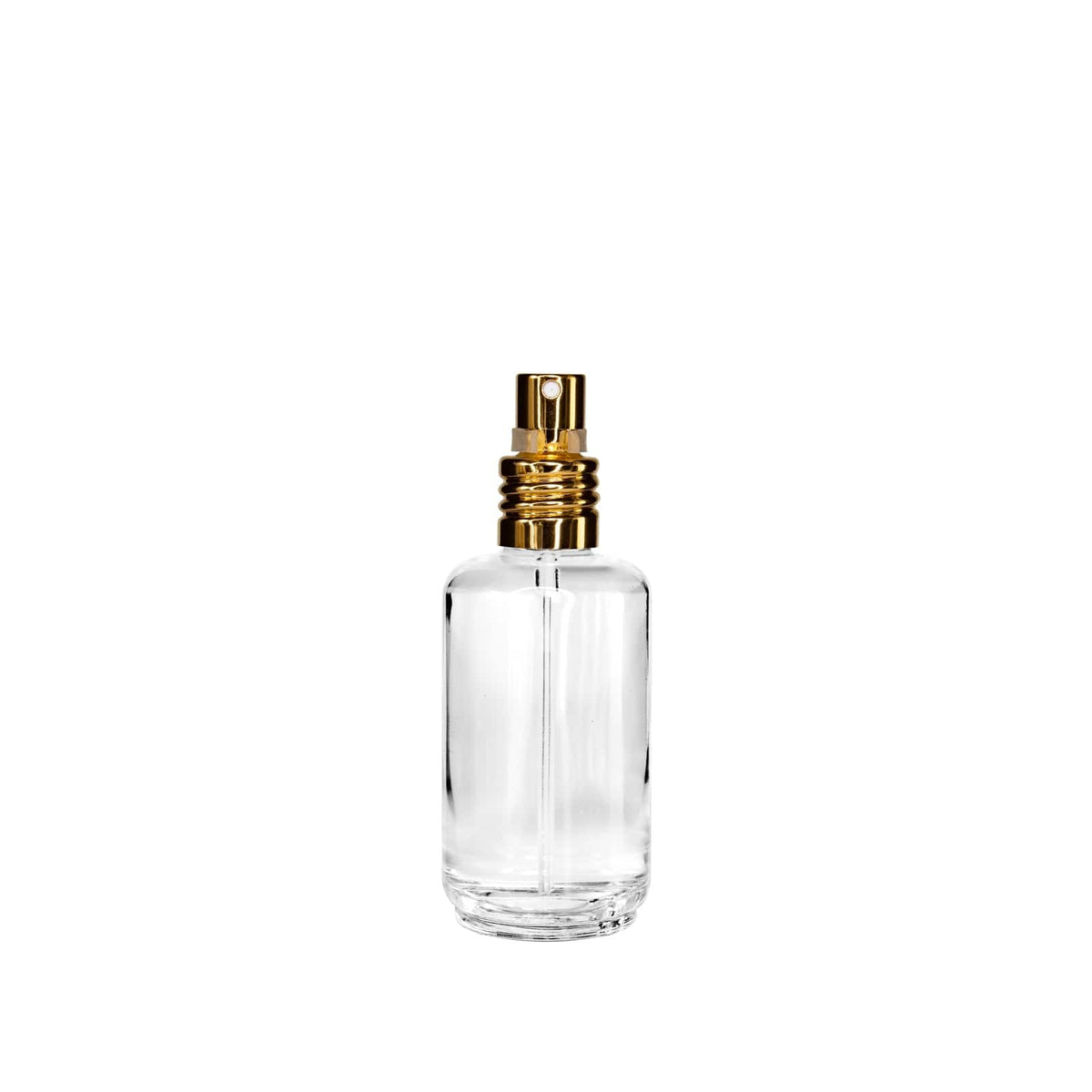 New High Glass Glass Bottle Lassen Spray pump with clip (No Overcap) / Gold / Case (96pcs) Daphne 50ml 18/415