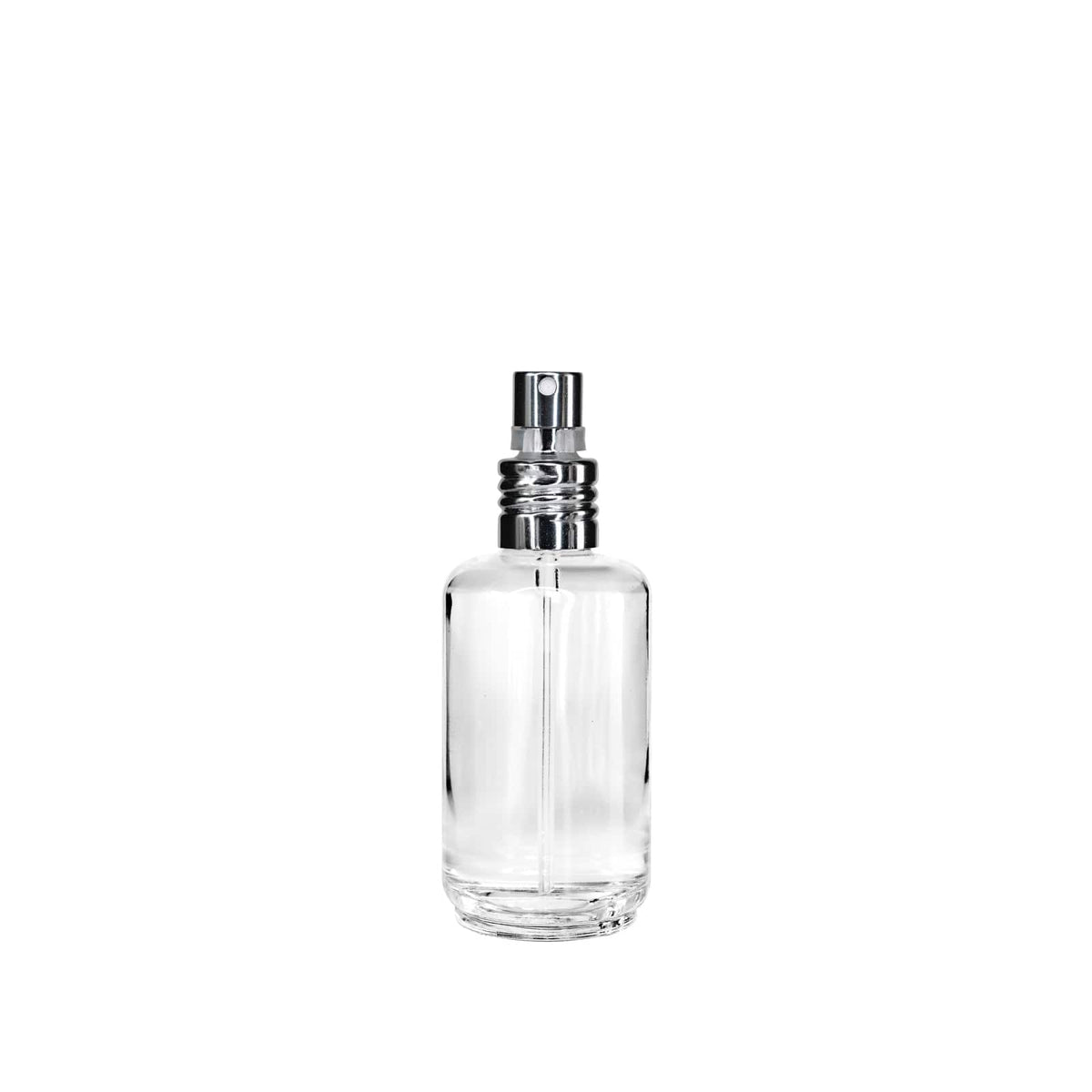 New High Glass Glass Bottle Lassen Spray pump with clip (No Overcap) / Silver / Case (96pcs) Daphne 50ml 18/415