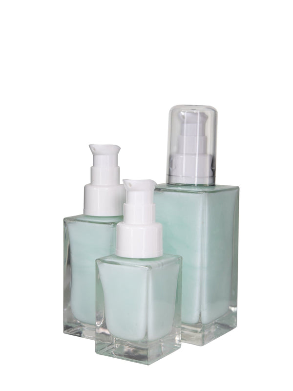 New High Glass Glass Bottle Zinnia Skincare