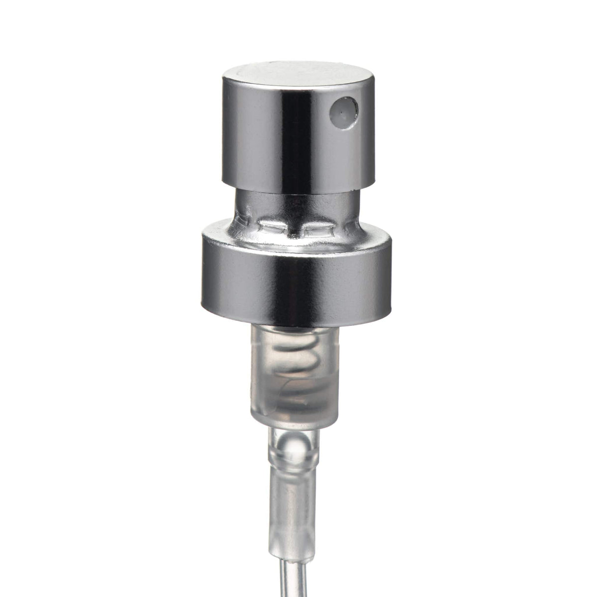 New High Glass Spray Pumps 15mm / Shiny Silver/Shiny Silver/Natural Spray Crimp Pump