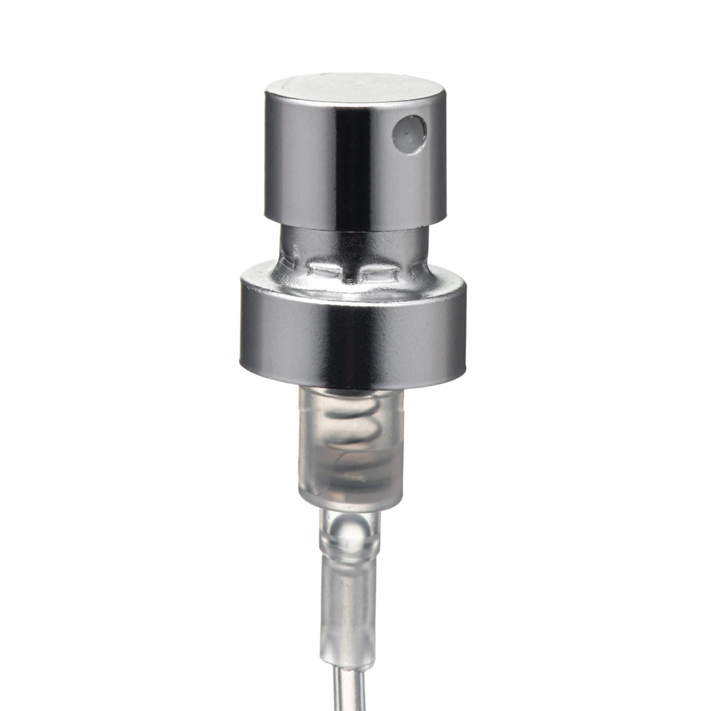 New High Glass Spray Pumps 15mm / Shiny Silver/Shiny Silver/Natural Spray Crimp Pump